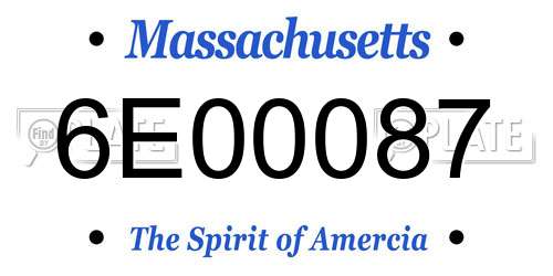 6E00087 Massachusetts License Plate