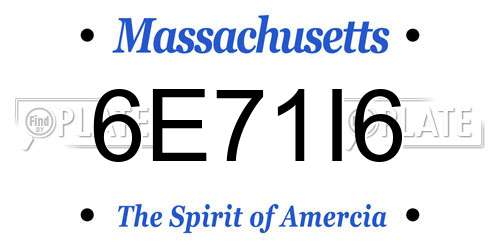 6E71I6 Massachusetts License Plate