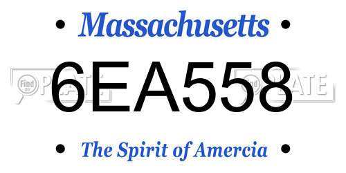 6EA558 Massachusetts License Plate