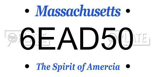 6EAD50 Massachusetts License Plate