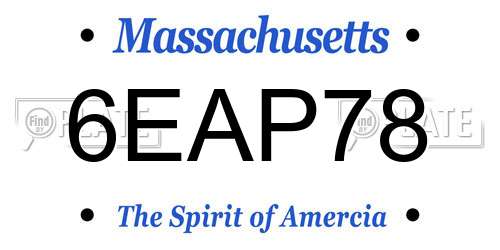 6EAP78 Massachusetts License Plate