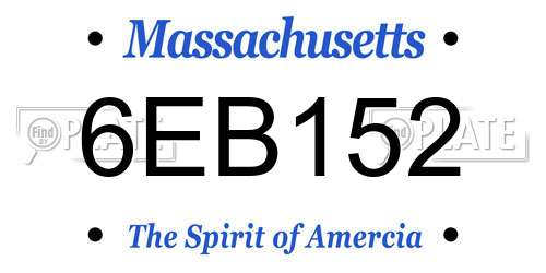 6EB152 Massachusetts License Plate