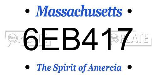 6EB417 Massachusetts License Plate