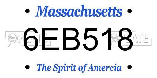 6EB518 Massachusetts License Plate