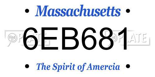 6EB681 Massachusetts License Plate