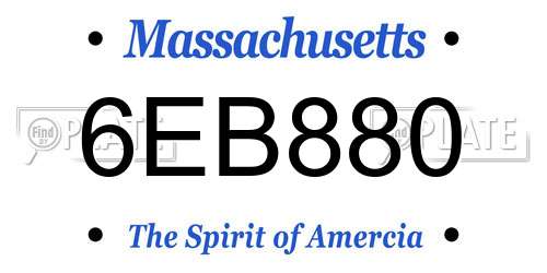 6EB880 Massachusetts License Plate