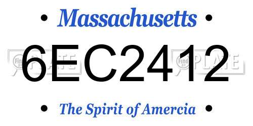 6EC2412 Massachusetts License Plate