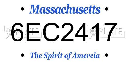 6EC2417 Massachusetts License Plate