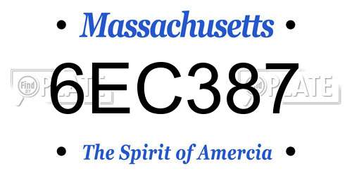 6EC387 Massachusetts License Plate