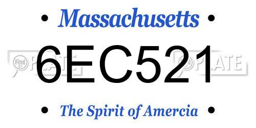 6EC521 Massachusetts License Plate