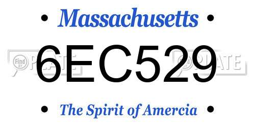 6EC529 Massachusetts License Plate