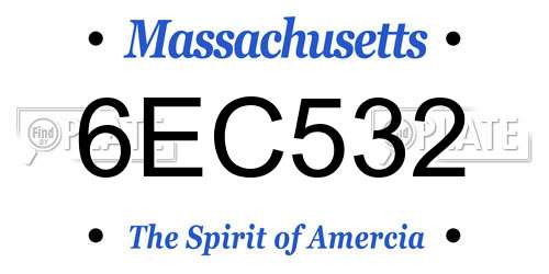 6EC532 Massachusetts License Plate