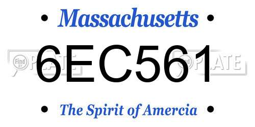 6EC561 Massachusetts License Plate