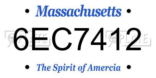 6EC7412 Massachusetts License Plate