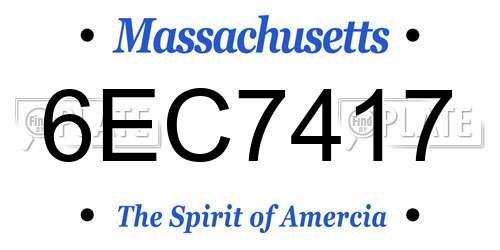 6EC7417 Massachusetts License Plate
