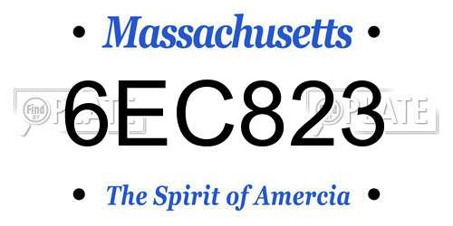 6EC823 Massachusetts License Plate