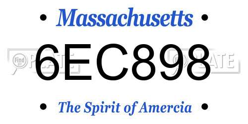 6EC898 Massachusetts License Plate