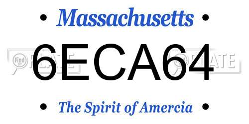 6ECA64 Massachusetts License Plate