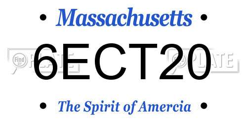 6ECT20 Massachusetts License Plate