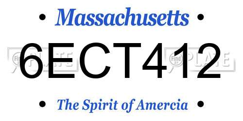 6ECT412 Massachusetts License Plate