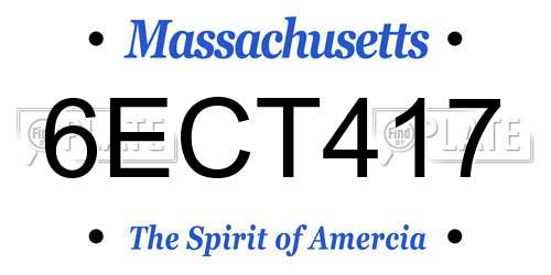 6ECT417 Massachusetts License Plate