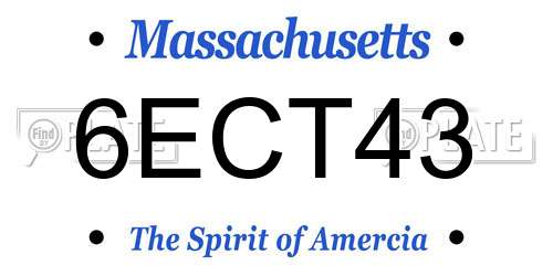 6ECT43 Massachusetts License Plate
