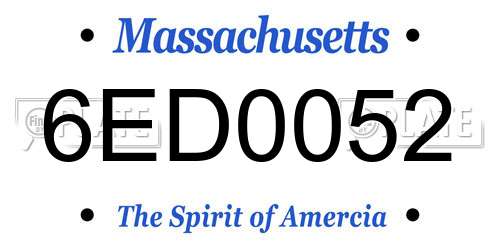 6ED0052 Massachusetts License Plate