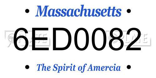 6ED0082 Massachusetts License Plate
