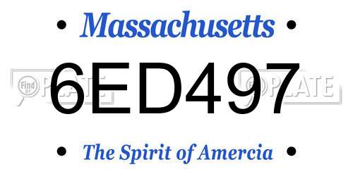 6ED497 Massachusetts License Plate