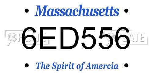 6ED556 Massachusetts License Plate