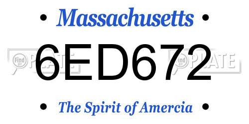 6ED672 Massachusetts License Plate