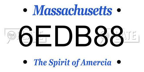 6EDB88 Massachusetts License Plate