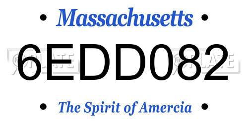 6EDD082 Massachusetts License Plate
