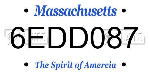 6EDD087 Massachusetts License Plate
