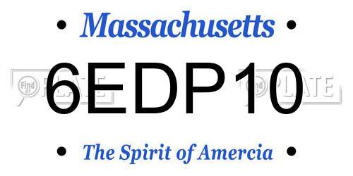 6EDP10 Massachusetts License Plate