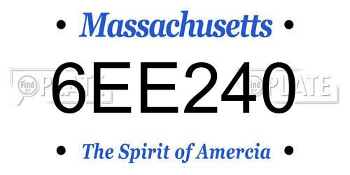 6EE240 Massachusetts License Plate
