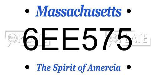 6EE575 Massachusetts License Plate