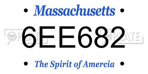6EE682 Massachusetts License Plate