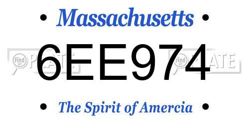 6EE974 Massachusetts License Plate