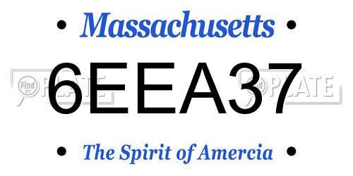 6EEA37 Massachusetts License Plate