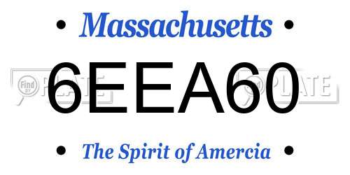 6EEA60 Massachusetts License Plate