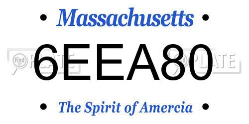 6EEA80 Massachusetts License Plate