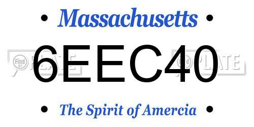 6EEC40 Massachusetts License Plate