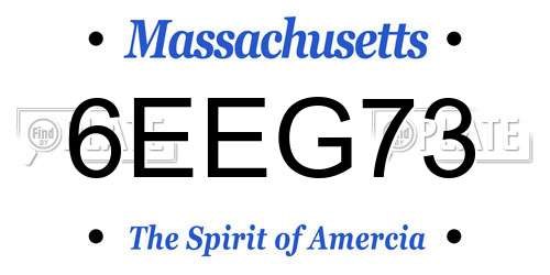 6EEG73 Massachusetts License Plate