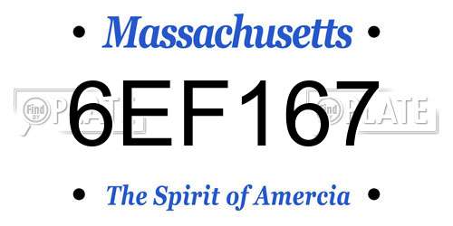6EF167 Massachusetts License Plate