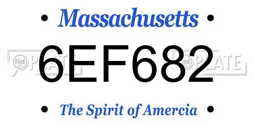 6EF682 Massachusetts License Plate