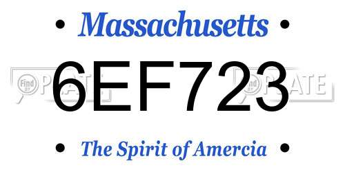 6EF723 Massachusetts License Plate