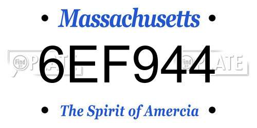6EF944 Massachusetts License Plate