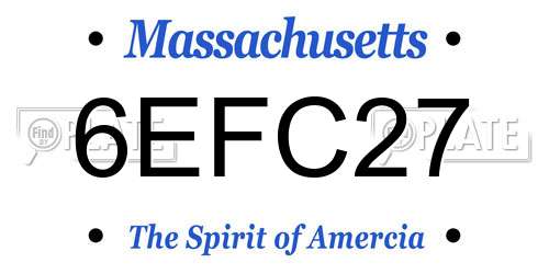 6EFC27 Massachusetts License Plate