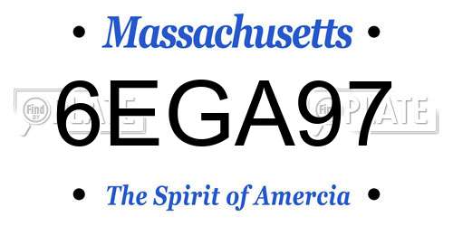 6EGA97 Massachusetts License Plate